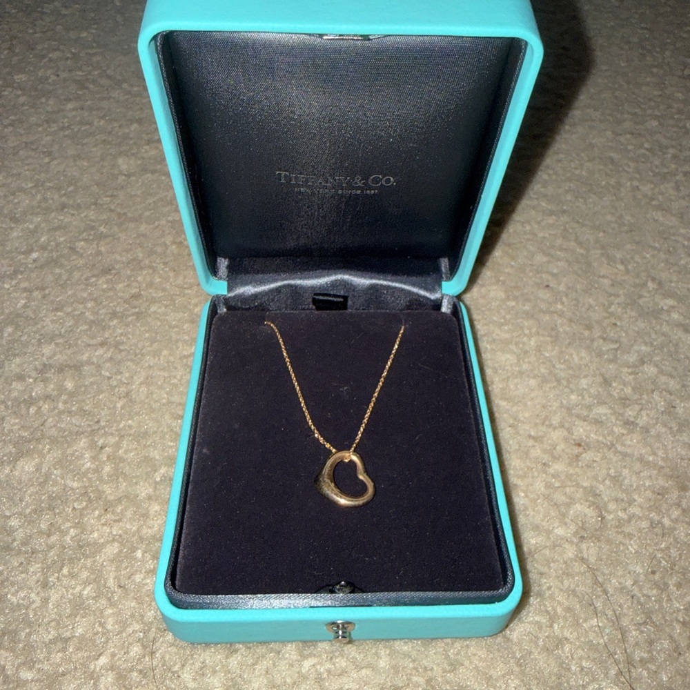 Tiffany & Co. Gold Open Heart Necklace